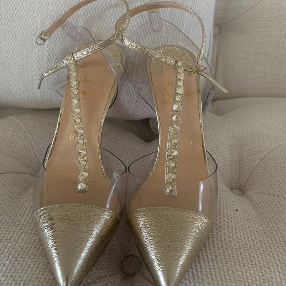 Christian Louboutin Shoes - Metallic PVC Nosy Spikes 100 Pumps